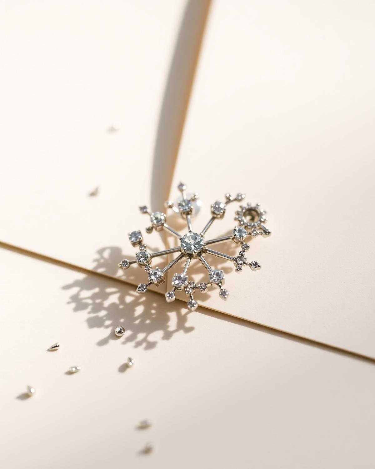 Broche constellation en or blanc sertie de diamants
